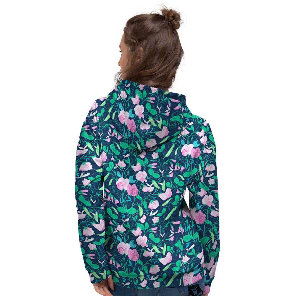 Sweet Pea Vintage Print Pattern Women's Hoodie-grizzshop