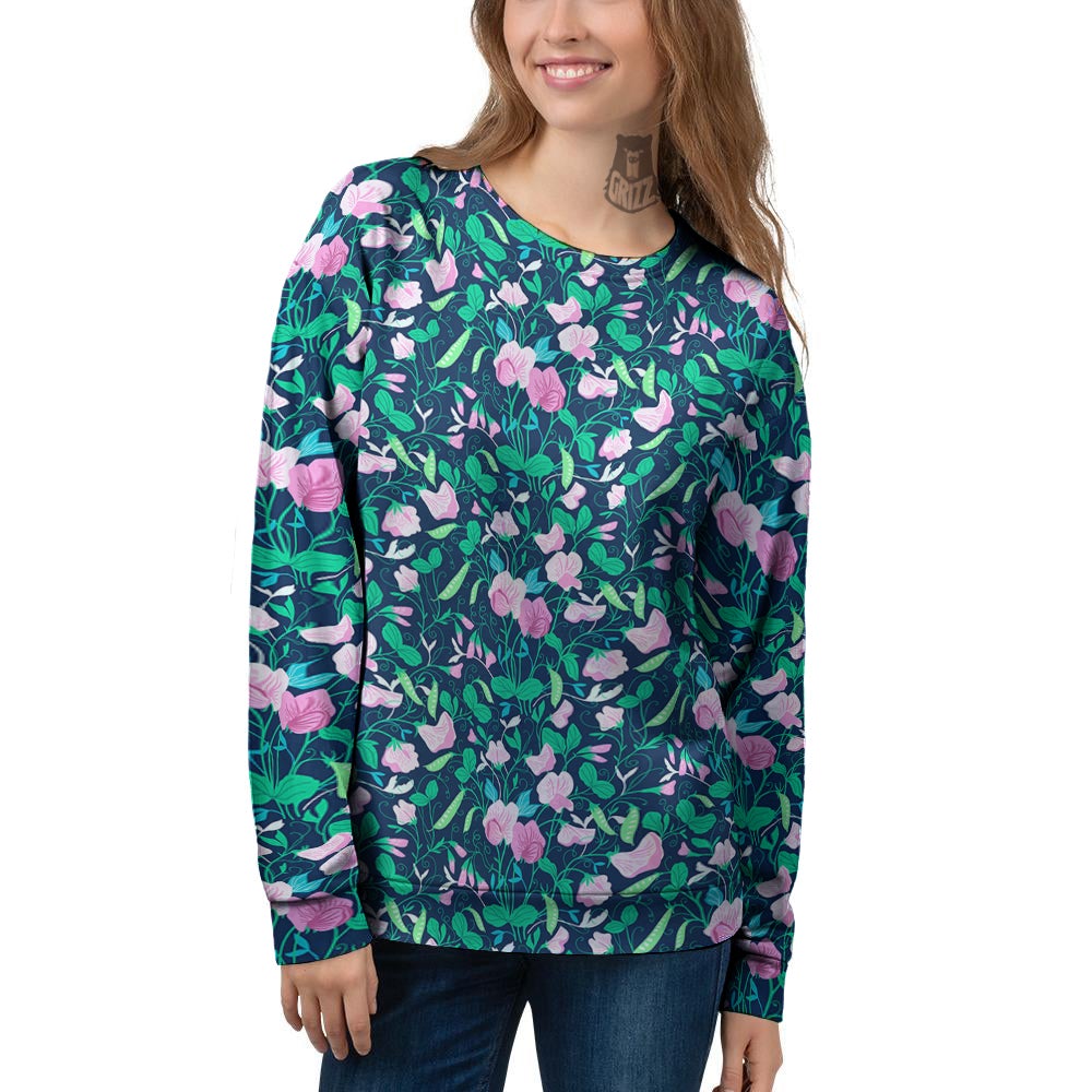 Sweet Pea Vintage Print Pattern Women's Sweatshirt-grizzshop