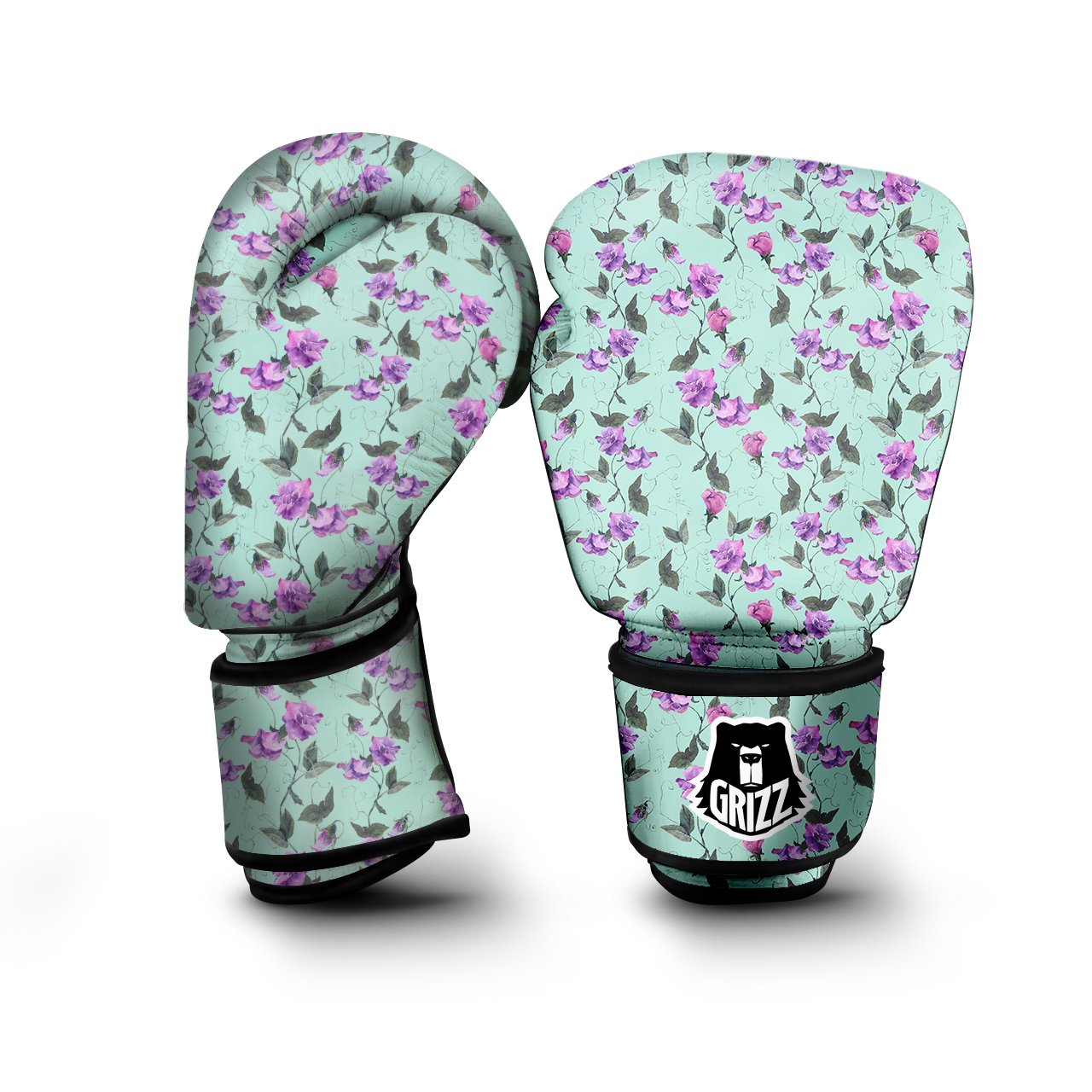 Sweet Pea Watercolor Print Pattern Boxing Gloves-grizzshop