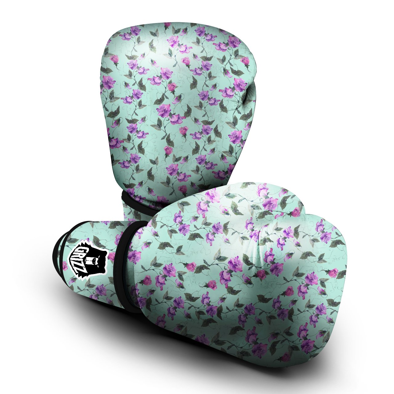 Sweet Pea Watercolor Print Pattern Boxing Gloves-grizzshop