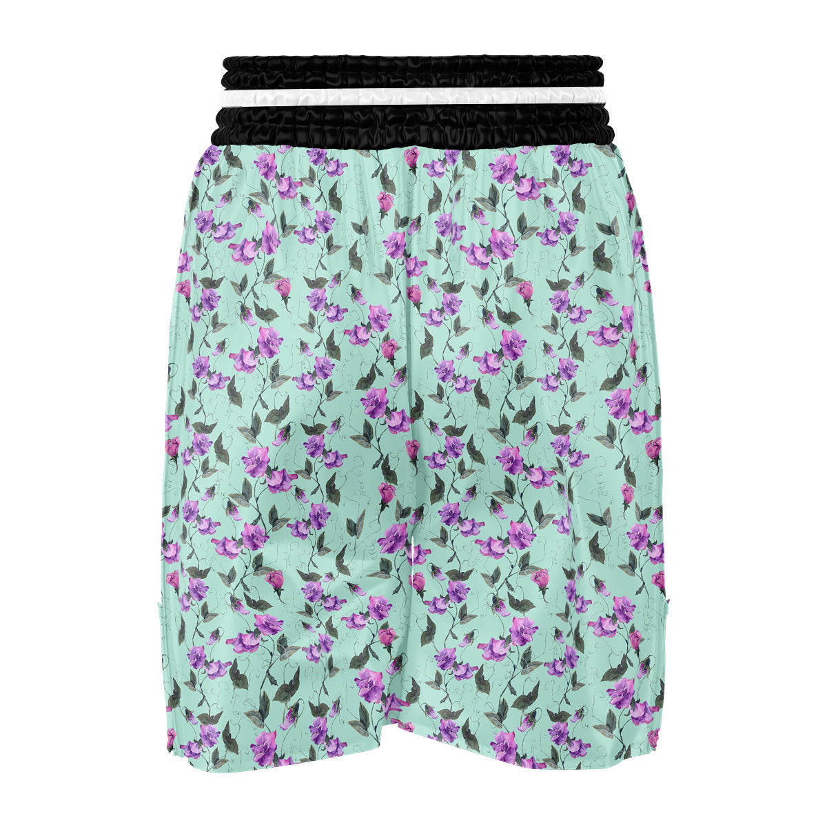 Sweet Pea Watercolor Print Pattern Boxing Shorts-grizzshop