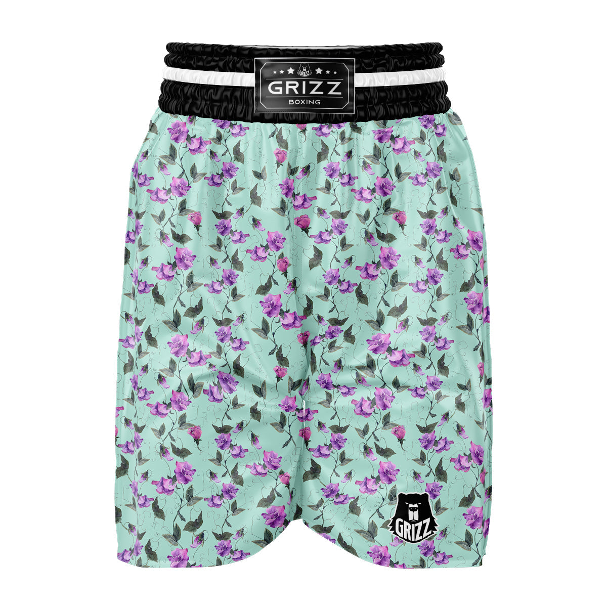 Sweet Pea Watercolor Print Pattern Boxing Shorts-grizzshop