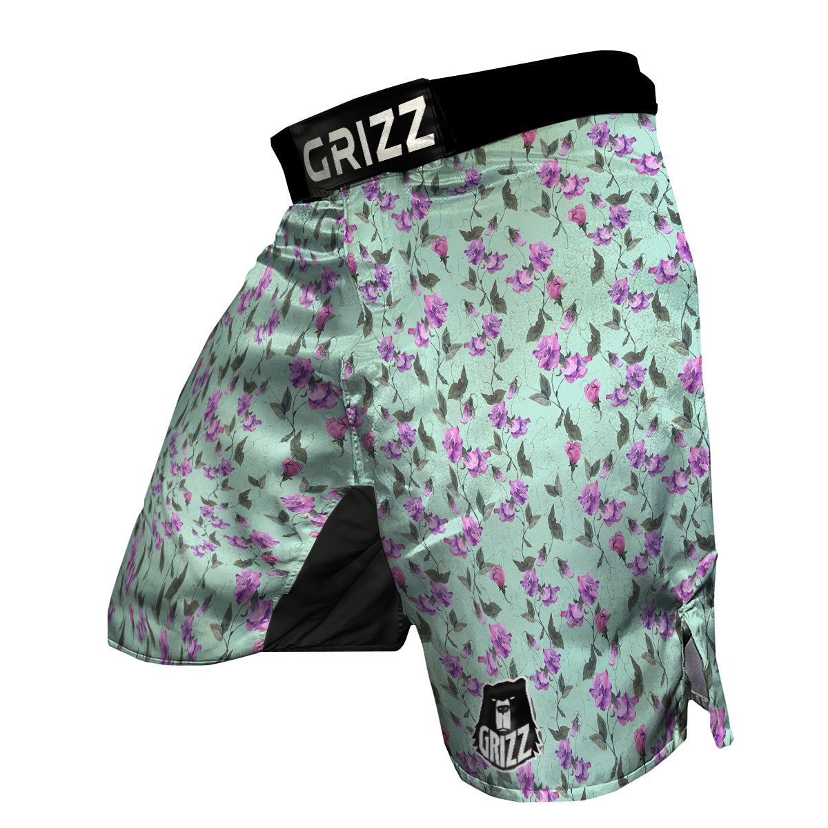 Sweet Pea Watercolor Print Pattern MMA Shorts-grizzshop