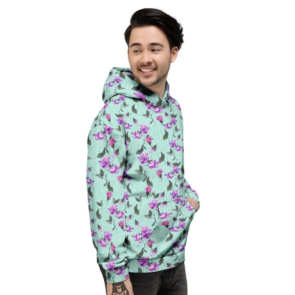 Sweet Pea Watercolor Print Pattern Men's Hoodie-grizzshop