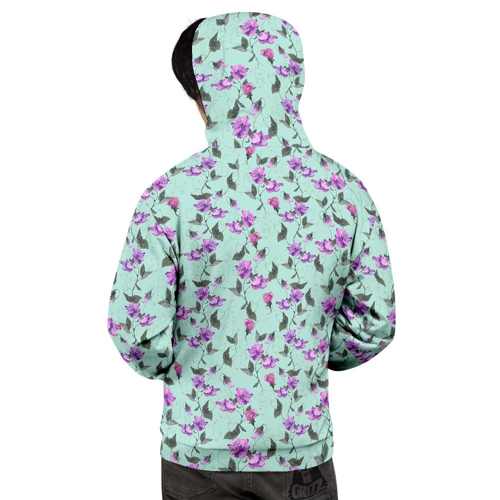 Sweet Pea Watercolor Print Pattern Men's Hoodie-grizzshop