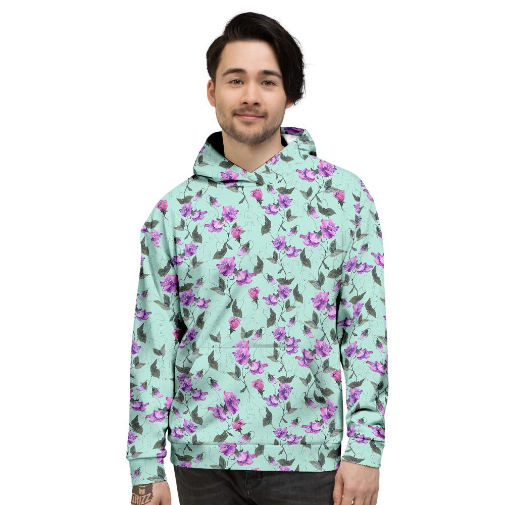 Sweet Pea Watercolor Print Pattern Men's Hoodie-grizzshop