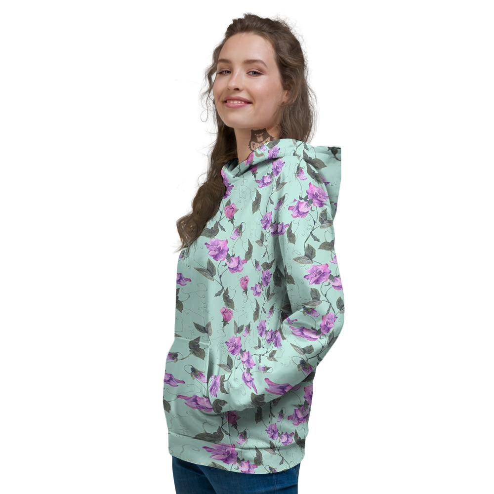 Sweet Pea Watercolor Print Pattern Women's Hoodie-grizzshop