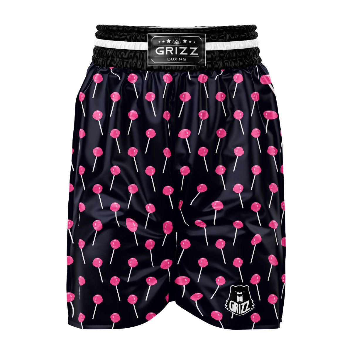 Sweet Pink Lollipop Print Pattern Boxing Shorts-grizzshop