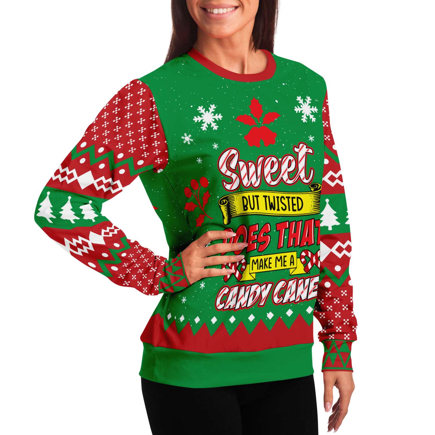 Sweet But Twisted, Does That Make Me a Candy Cane Ugly Christmas Sweater-grizzshop