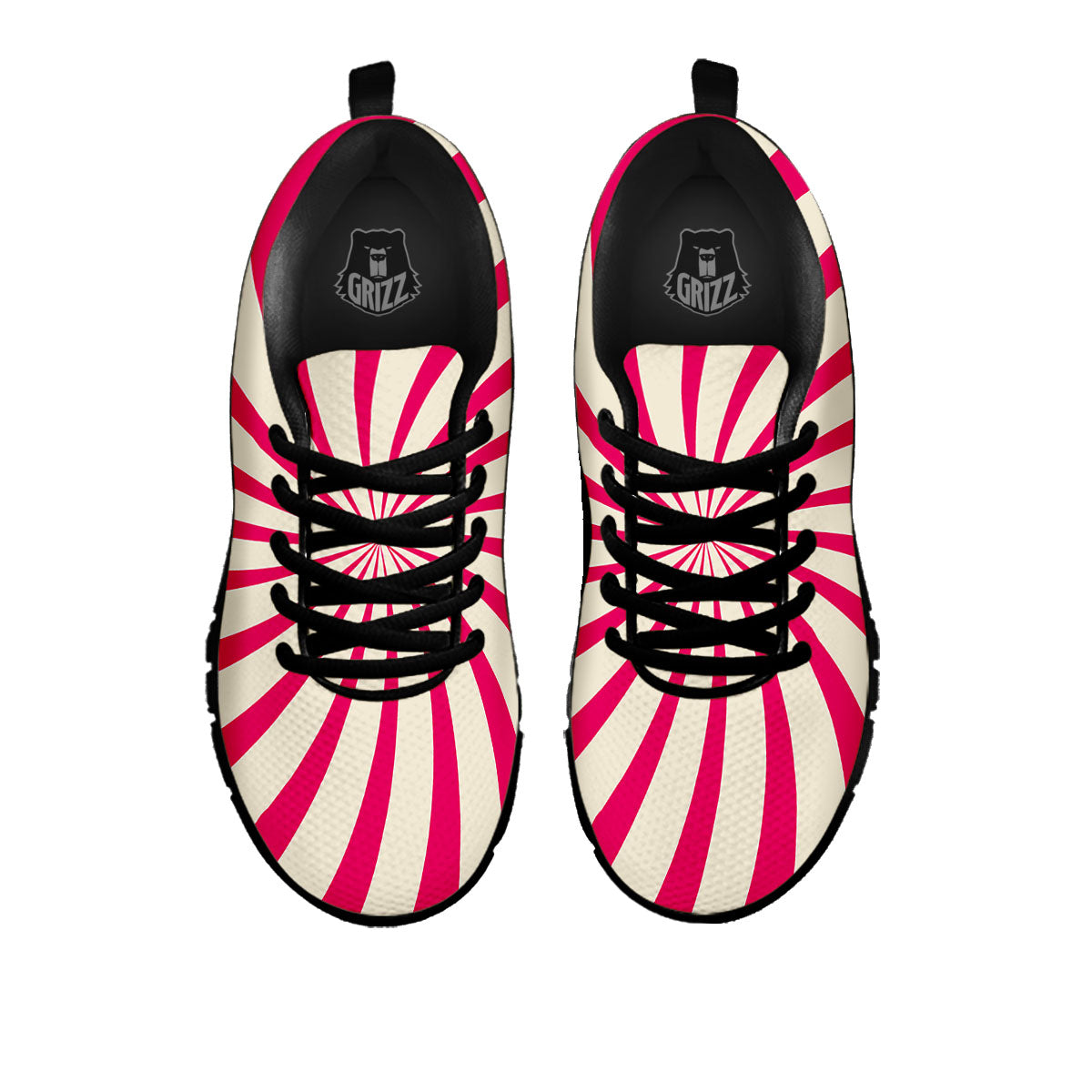 Swirl Candy Pink Print Black Sneaker-grizzshop