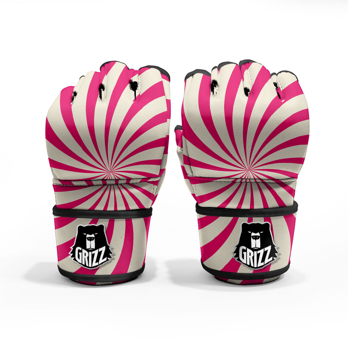 Swirl Candy Pink Print MMA Gloves-grizzshop