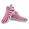 Swirl Candy Pink Print White Athletic Shoes-grizzshop