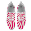 Swirl Candy Pink Print White Athletic Shoes-grizzshop