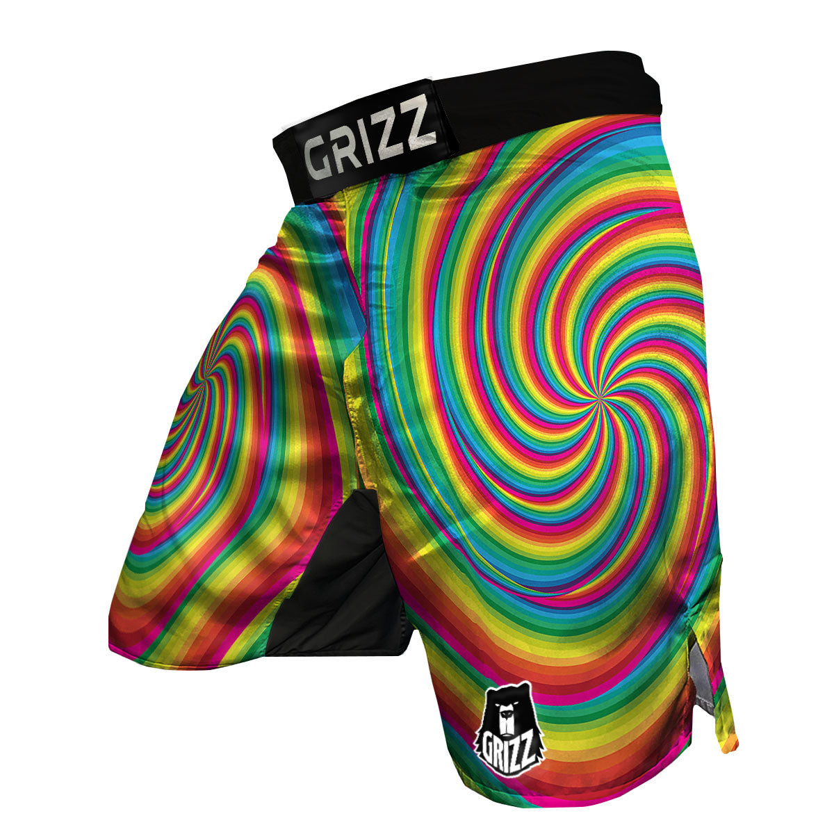 Swirl Candy Rainbow Print MMA Shorts-grizzshop