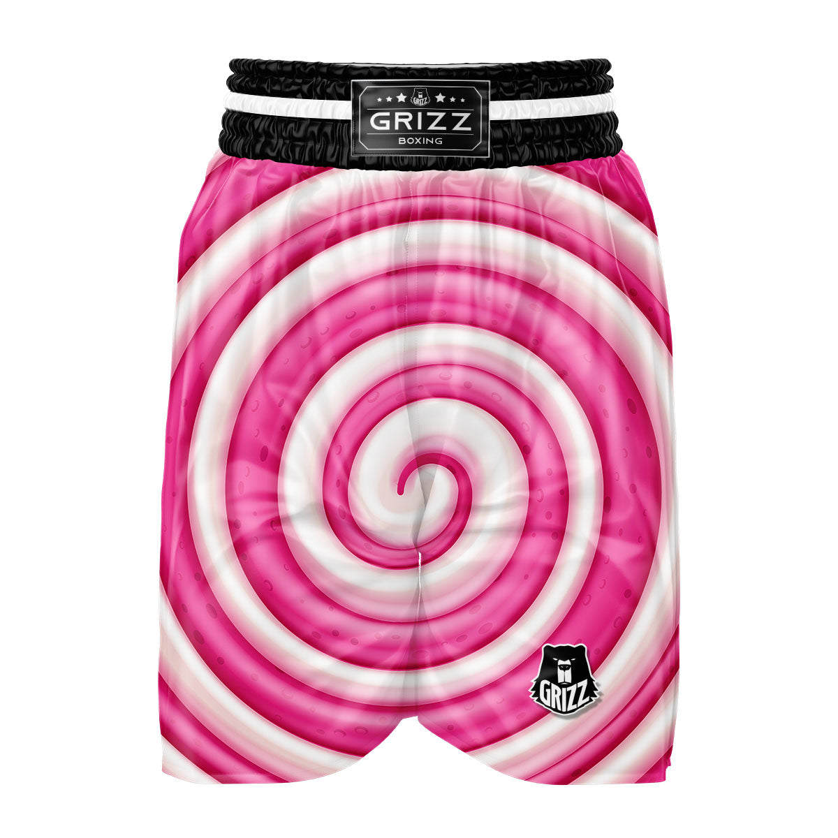 Swirl Pink Lollipop Print Boxing Shorts-grizzshop