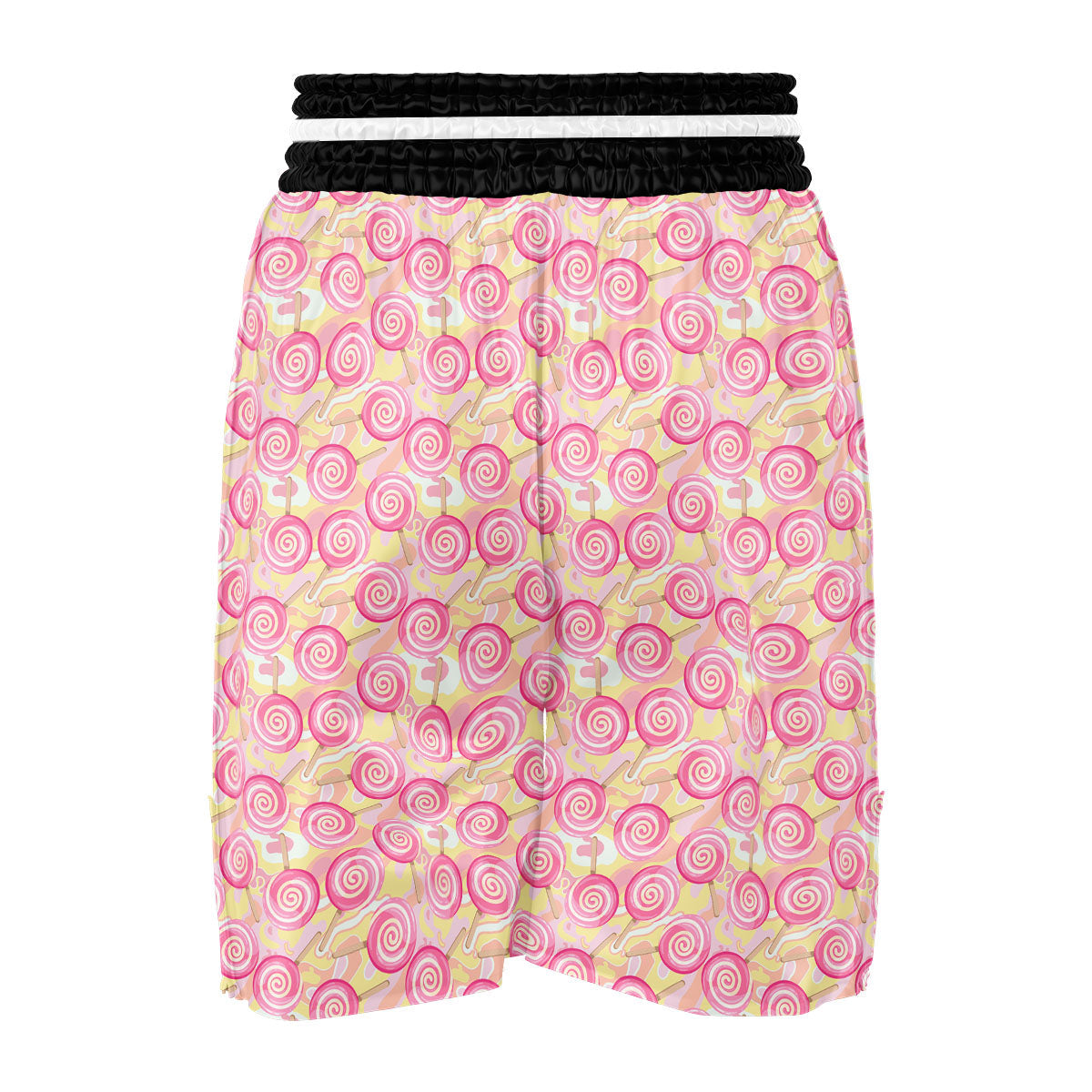Swirl Pink Lollipop Print Pattern Boxing Shorts-grizzshop