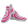 Swirl Pink Lollipop Print White Athletic Shoes-grizzshop