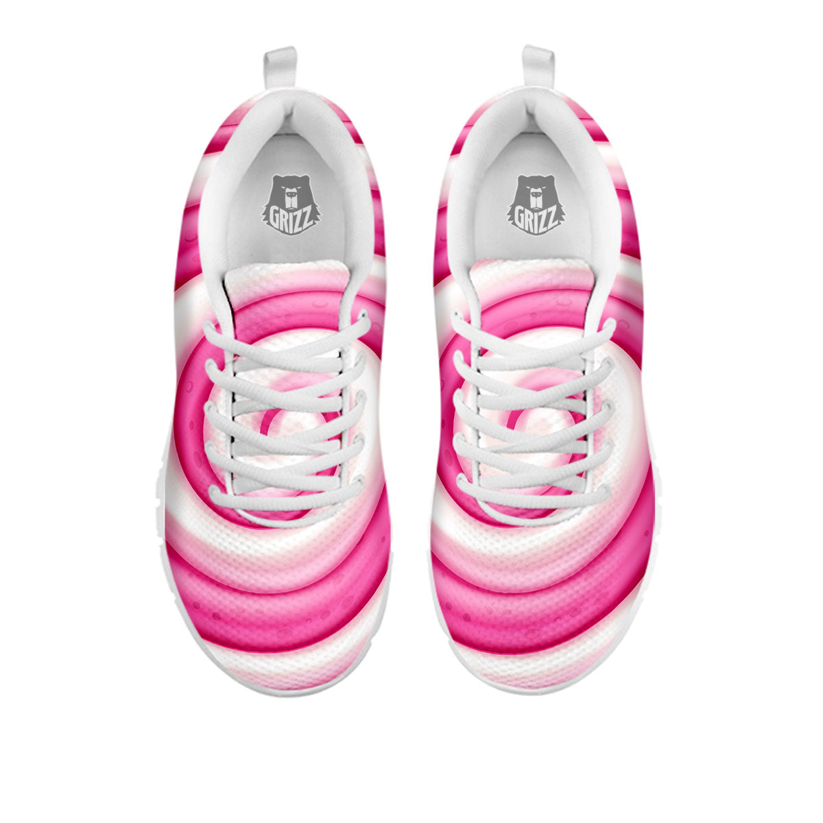 Swirl Pink Lollipop Print White Sneaker-grizzshop