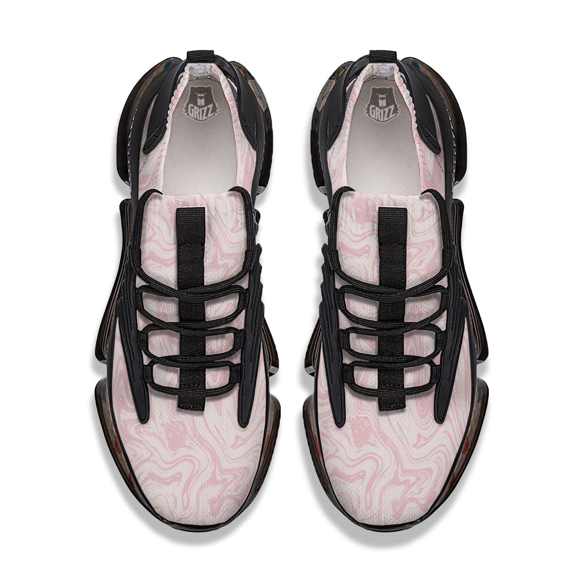 Swirl Pink Print Pattern Black Gym Shoes-grizzshop