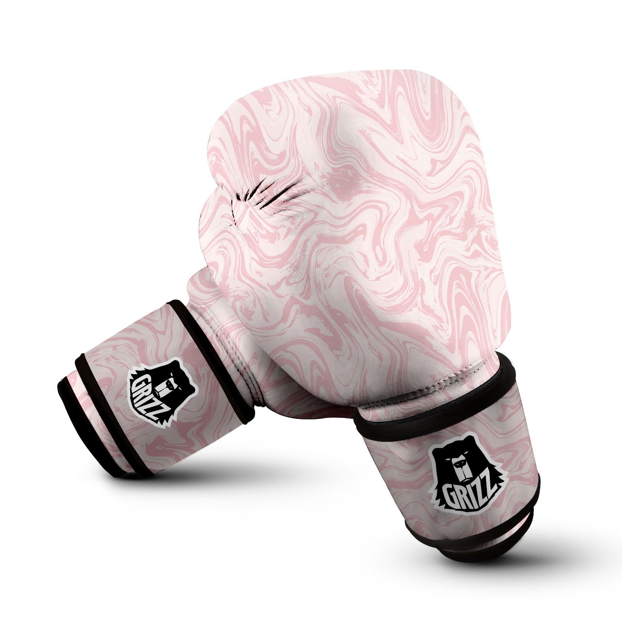 Swirl Pink Print Pattern Boxing Gloves-grizzshop