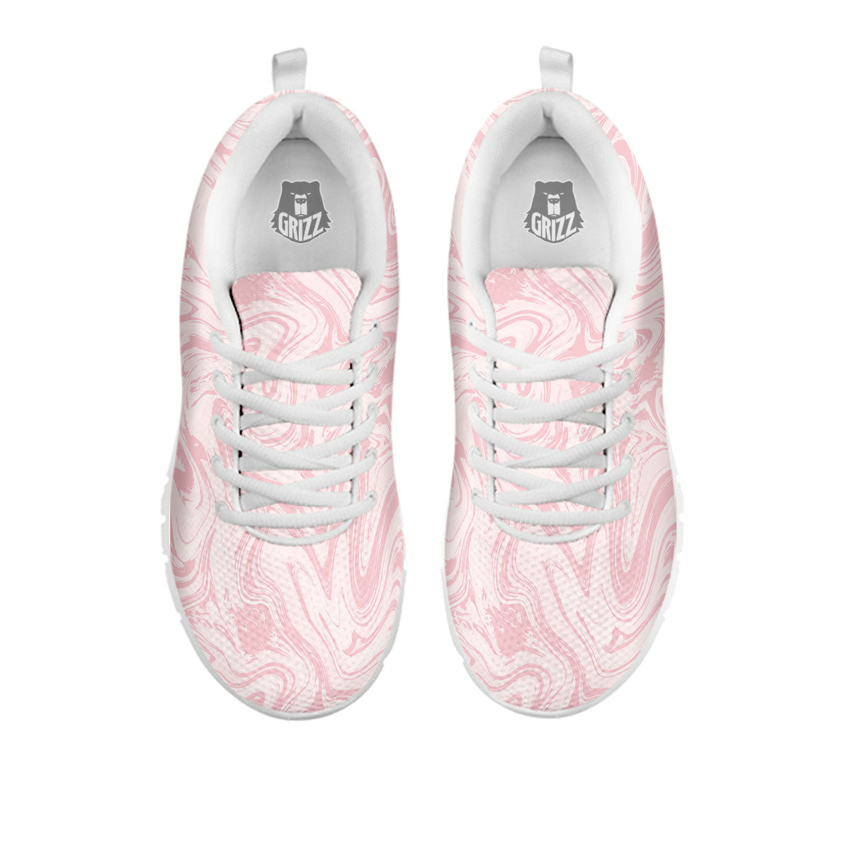 Swirl Pink Print Pattern White Sneaker-grizzshop