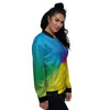 Swirl Rainbow Print Women's Bomber Jacket-grizzshop