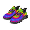 Swirl Rainbow Psychedelic Print Black Running Shoes-grizzshop