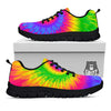 Swirl Rainbow Psychedelic Print Black Sneaker-grizzshop