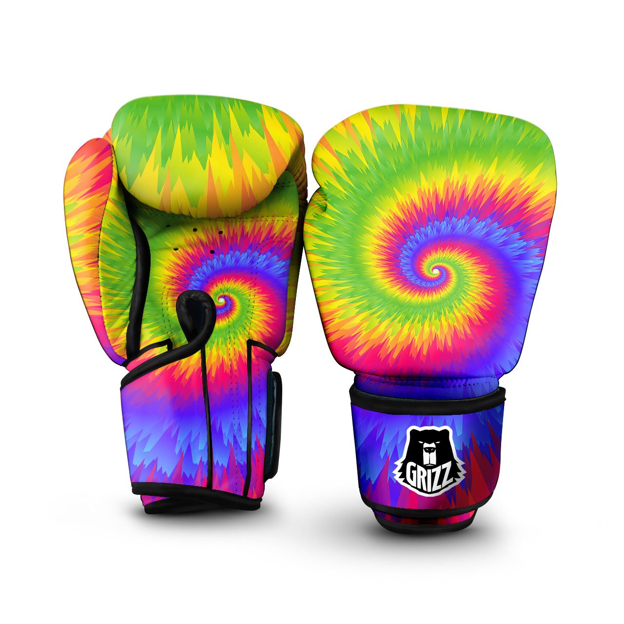 Swirl Rainbow Psychedelic Print Boxing Gloves-grizzshop