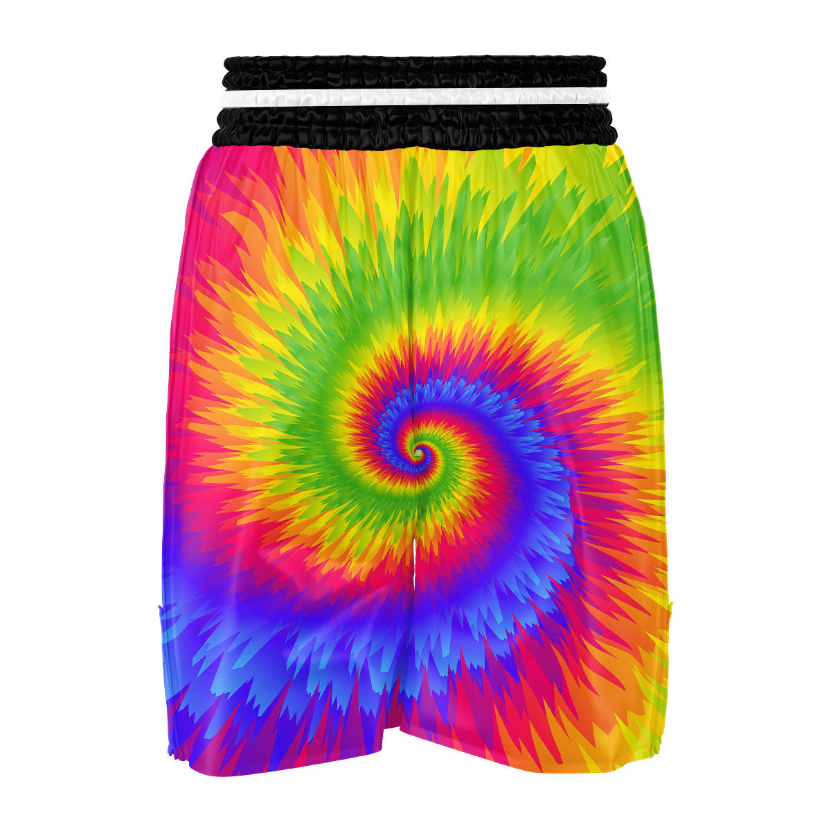 Swirl Rainbow Psychedelic Print Boxing Shorts-grizzshop