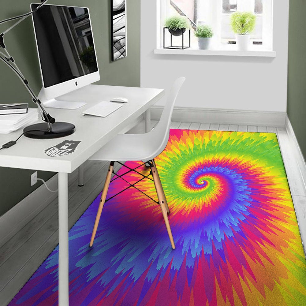 Swirl Rainbow Psychedelic Print Floor Mat-grizzshop