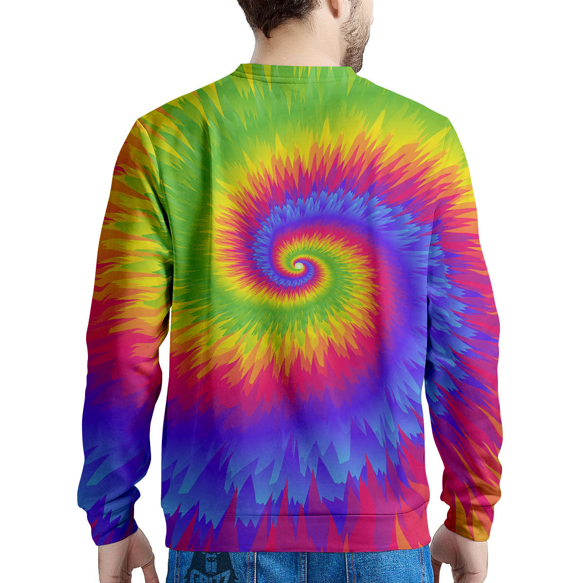 Swirl Rainbow Psychedelic Print Men's Sweatshirt-grizzshop