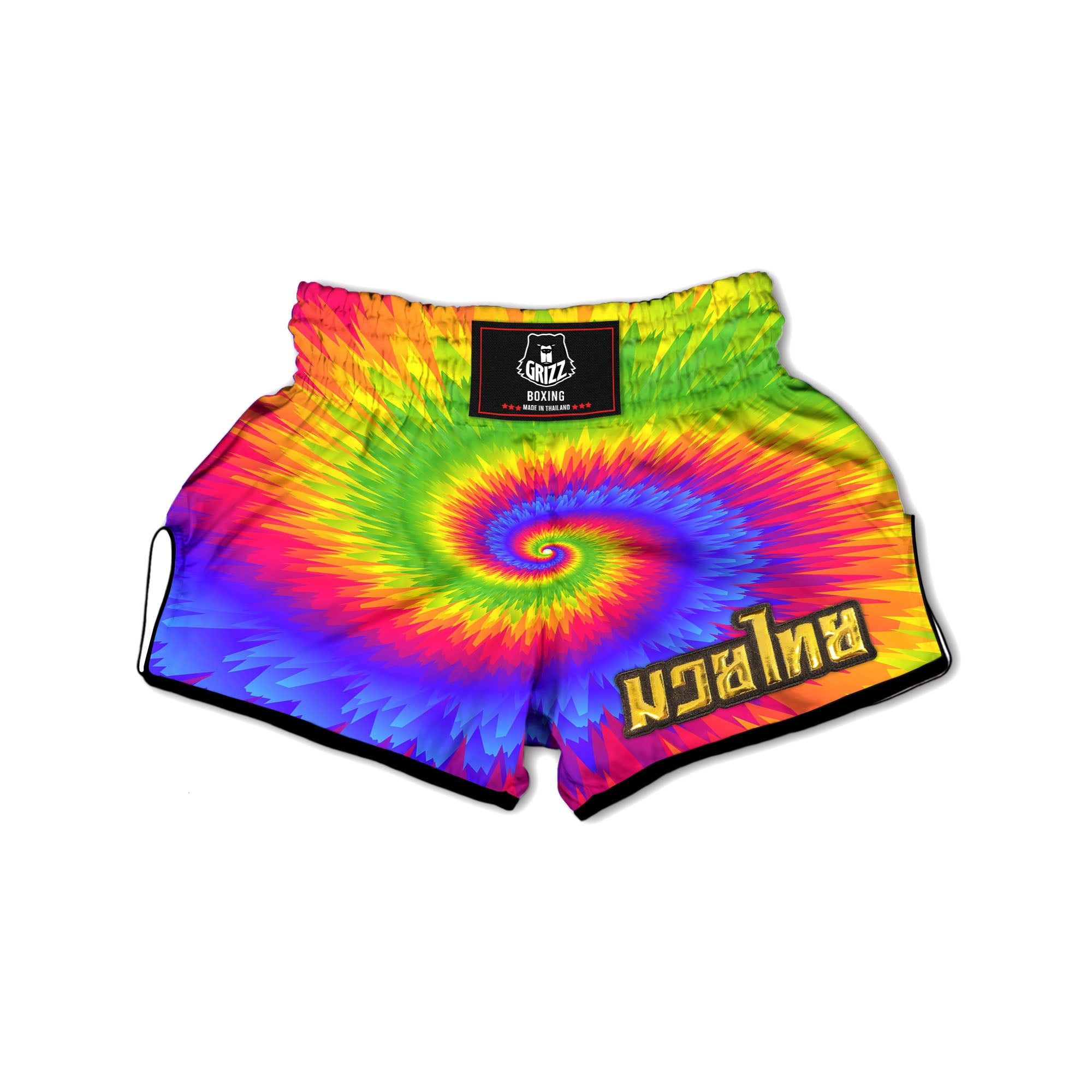 Swirl Rainbow Psychedelic Print Muay Thai Boxing Shorts-grizzshop