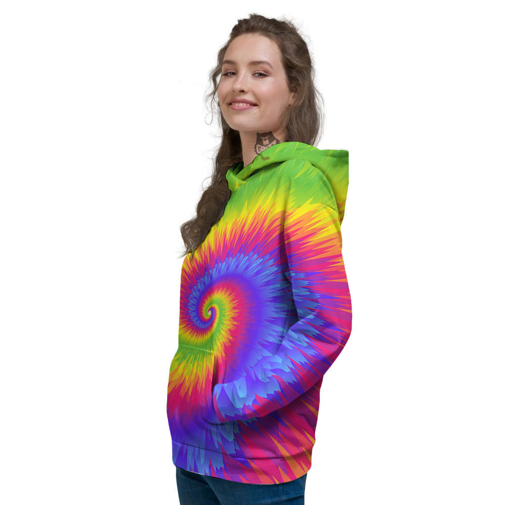 Swirl Rainbow Psychedelic Print Women's Hoodie-grizzshop