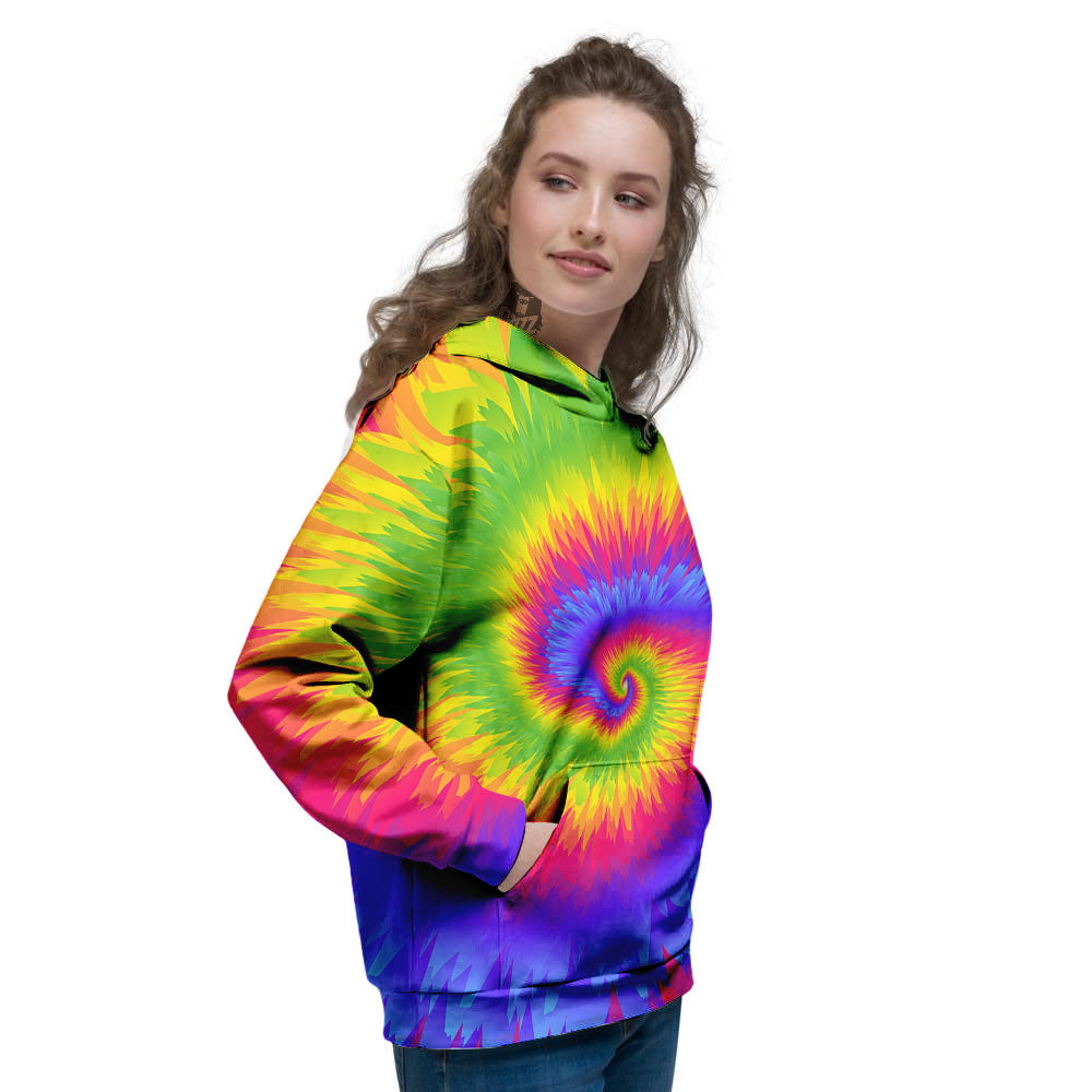 Swirl Rainbow Psychedelic Print Women's Hoodie-grizzshop