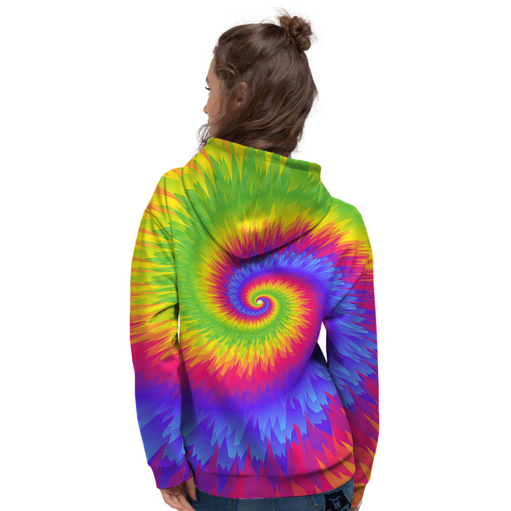 Swirl Rainbow Psychedelic Print Women's Hoodie-grizzshop