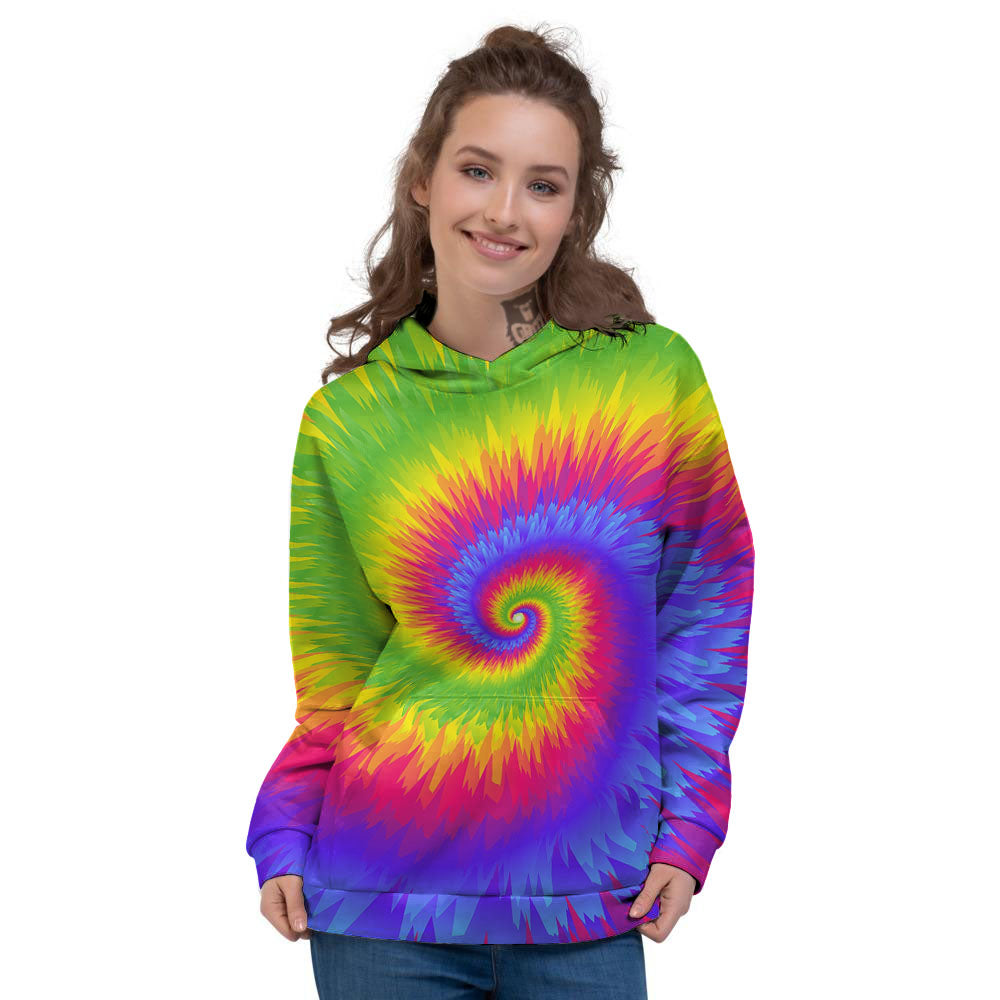 Swirl Rainbow Psychedelic Print Women's Hoodie-grizzshop