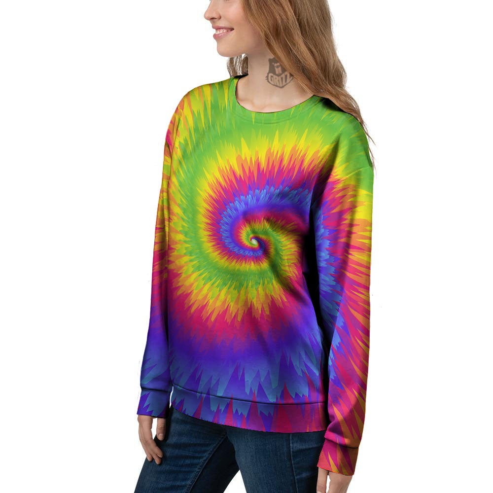 Swirl Rainbow Psychedelic Print Women's Sweatshirt-grizzshop