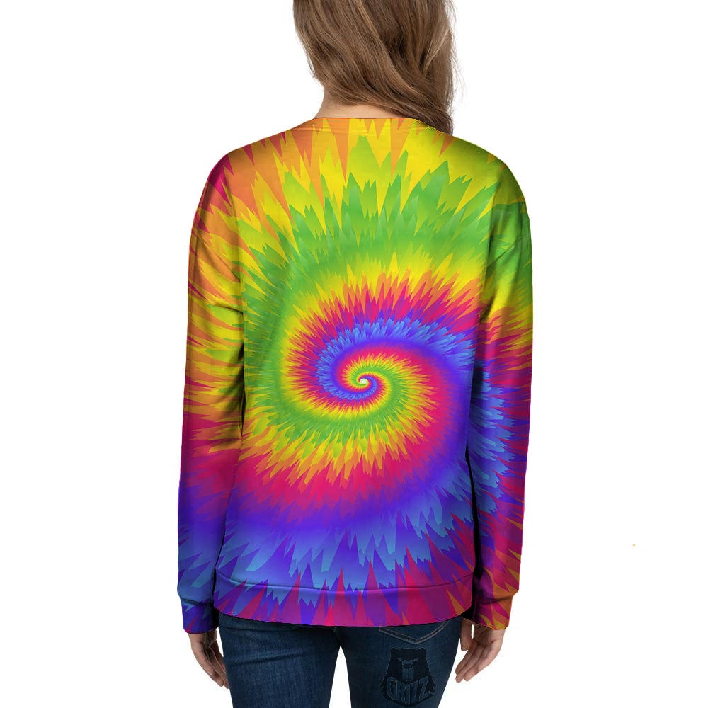 Swirl Rainbow Psychedelic Print Women's Sweatshirt-grizzshop