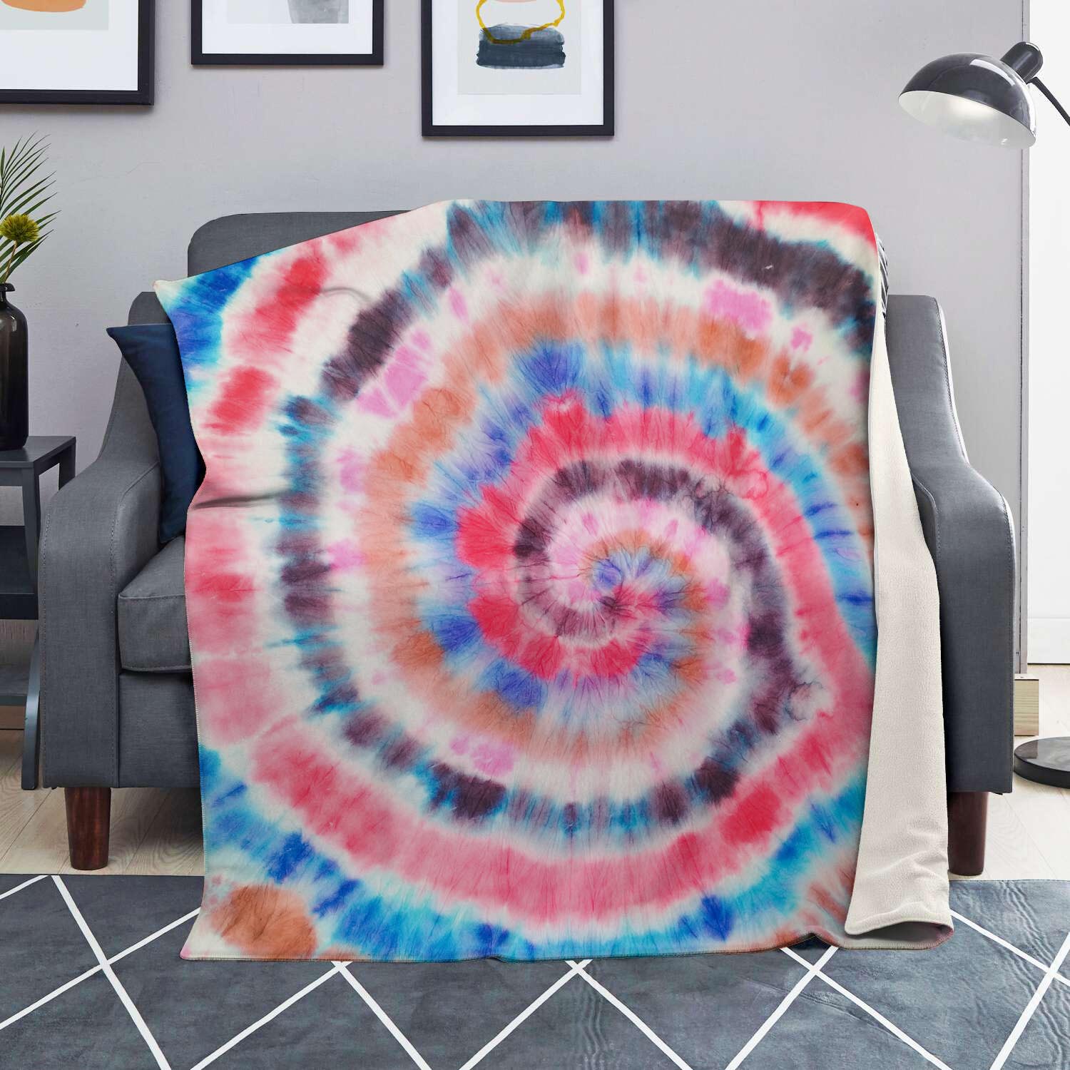 Swirl Rainbow Tie Dye Blanket-grizzshop