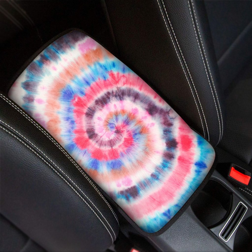 Swirl Rainbow Tie Dye Car Console Cover-grizzshop