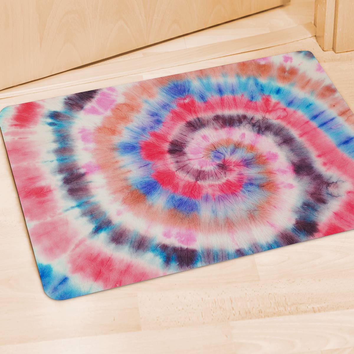 Swirl Rainbow Tie Dye Door Mat-grizzshop