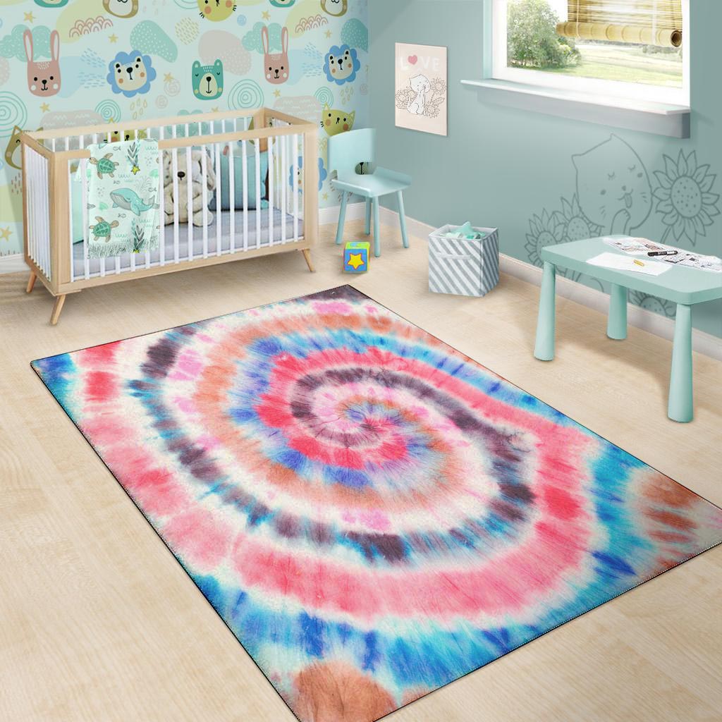 Swirl Rainbow Tie Dye Floor Mat-grizzshop