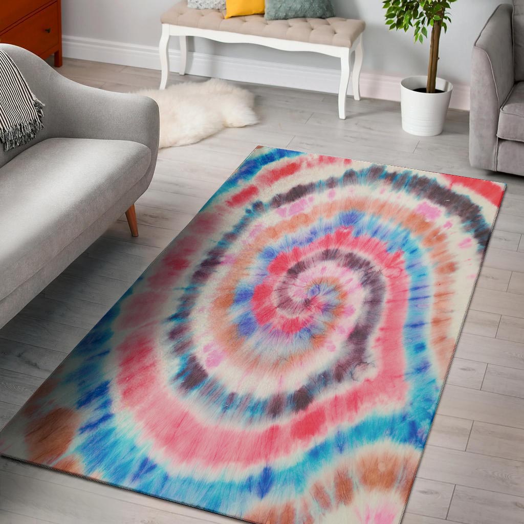 Swirl Rainbow Tie Dye Floor Mat-grizzshop