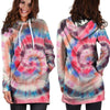 Swirl Rainbow Tie Dye Hoodie Dress-grizzshop