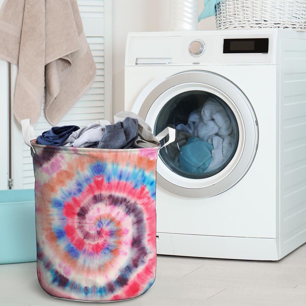 Swirl Rainbow Tie Dye Laundry Basket-grizzshop