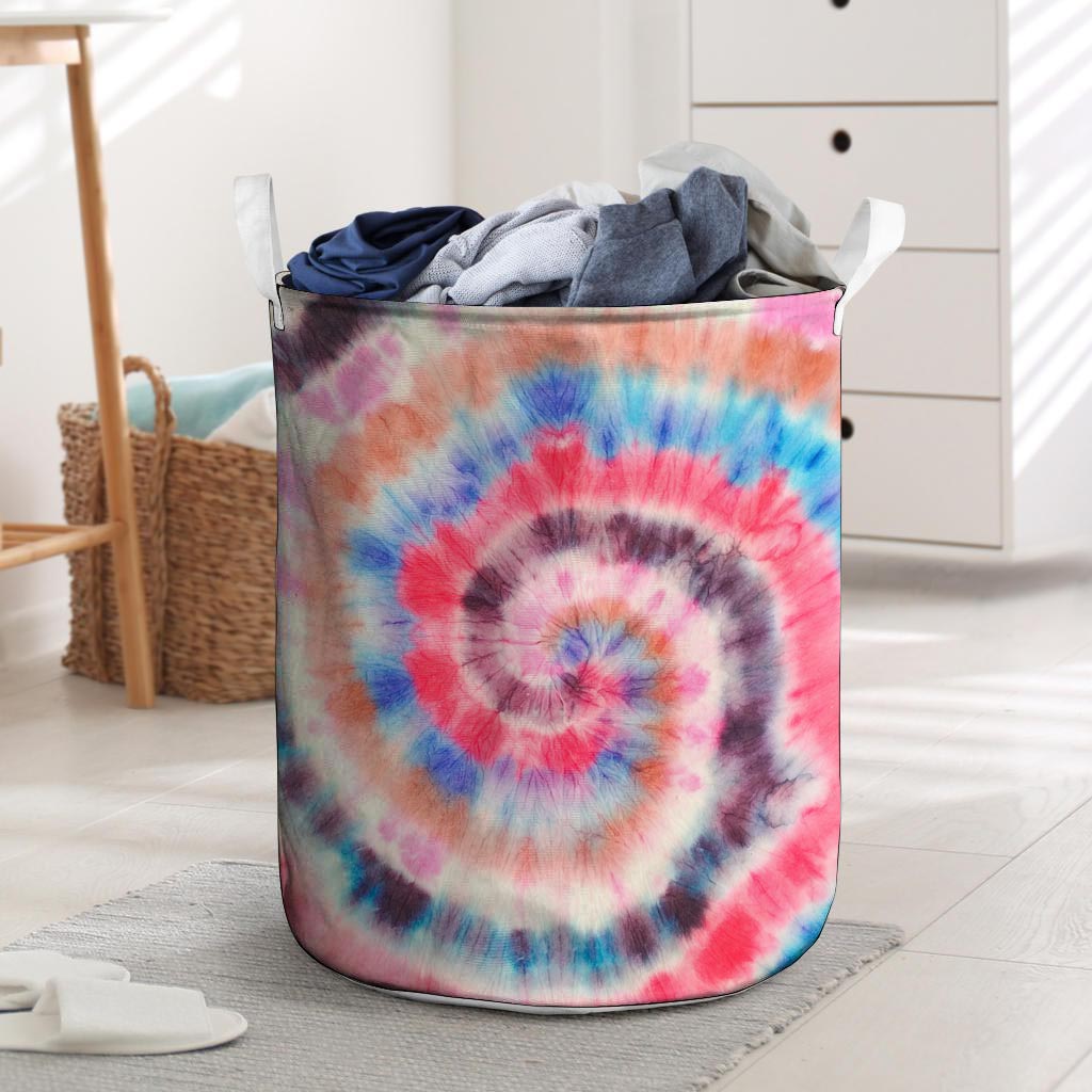 Swirl Rainbow Tie Dye Laundry Basket-grizzshop