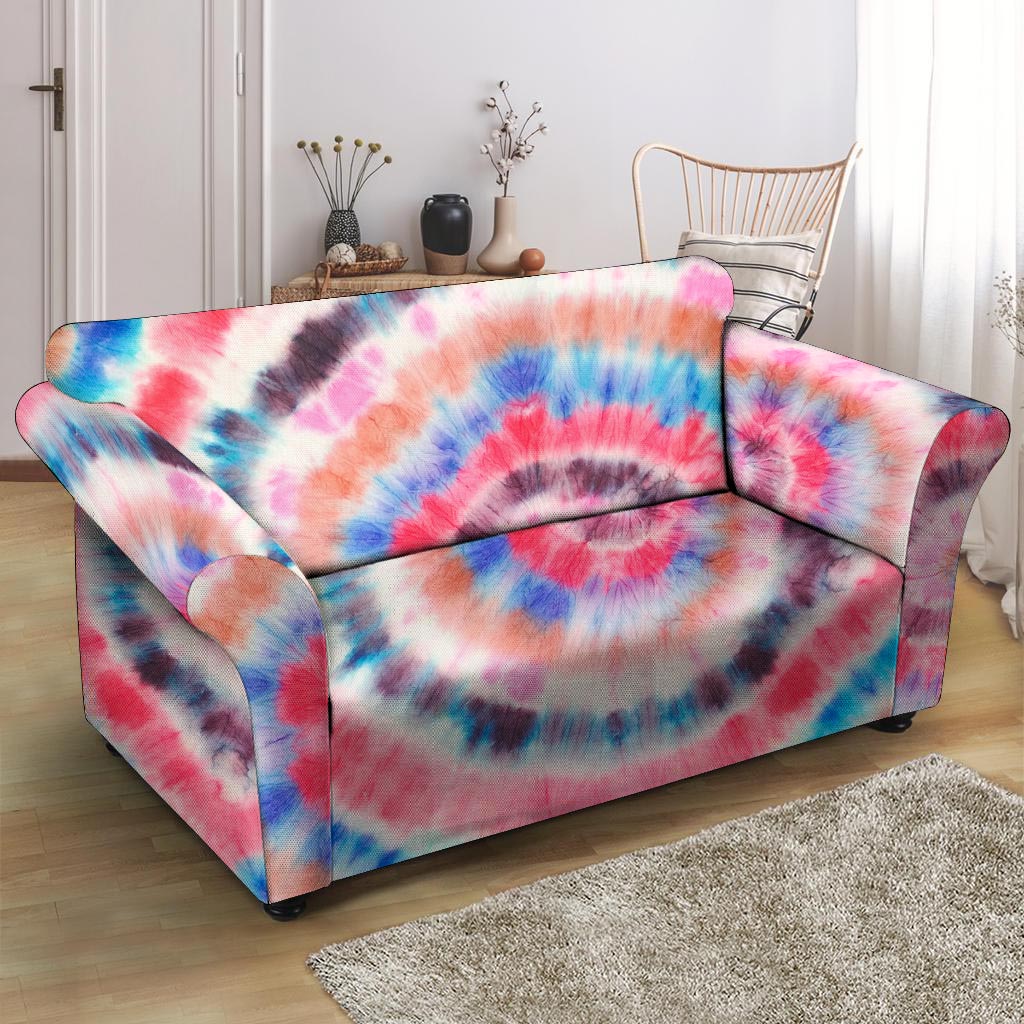 Swirl Rainbow Tie Dye Loveseat Cover-grizzshop