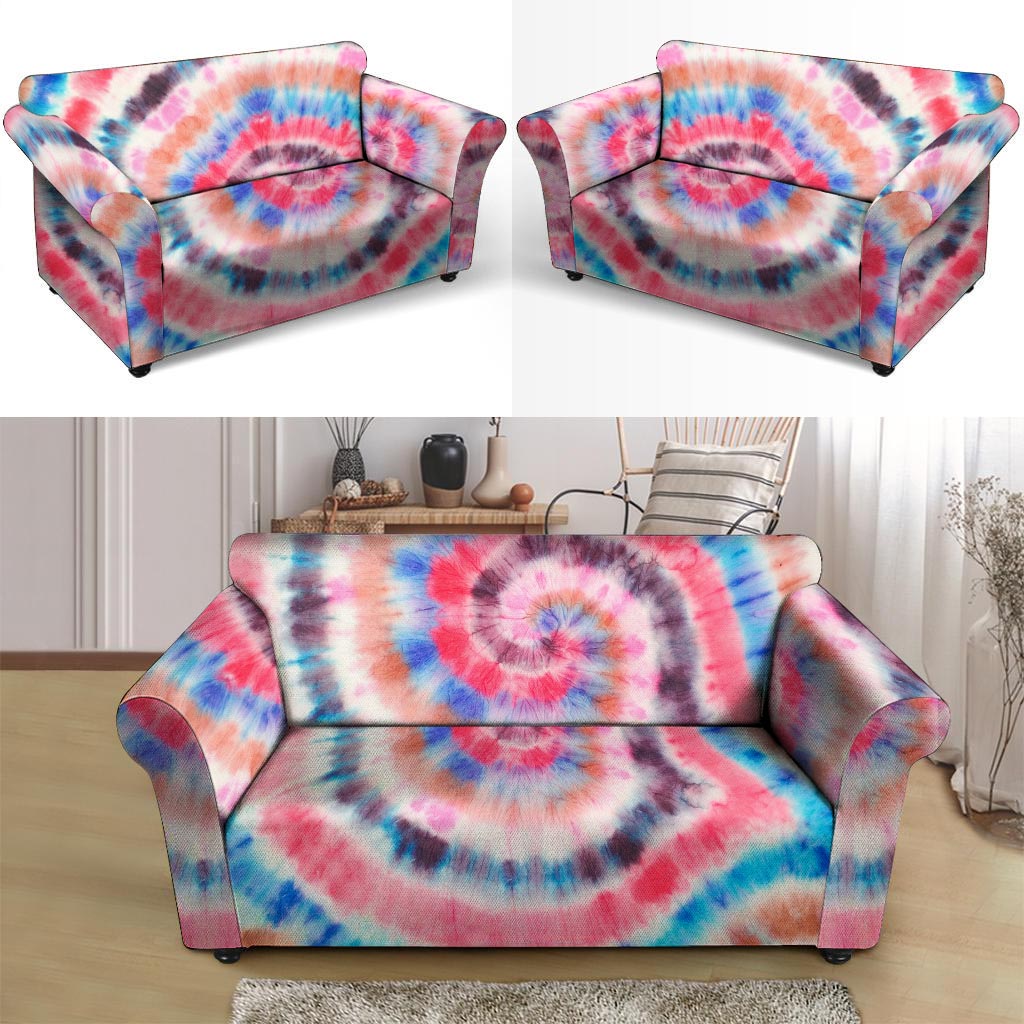 Swirl Rainbow Tie Dye Loveseat Cover-grizzshop