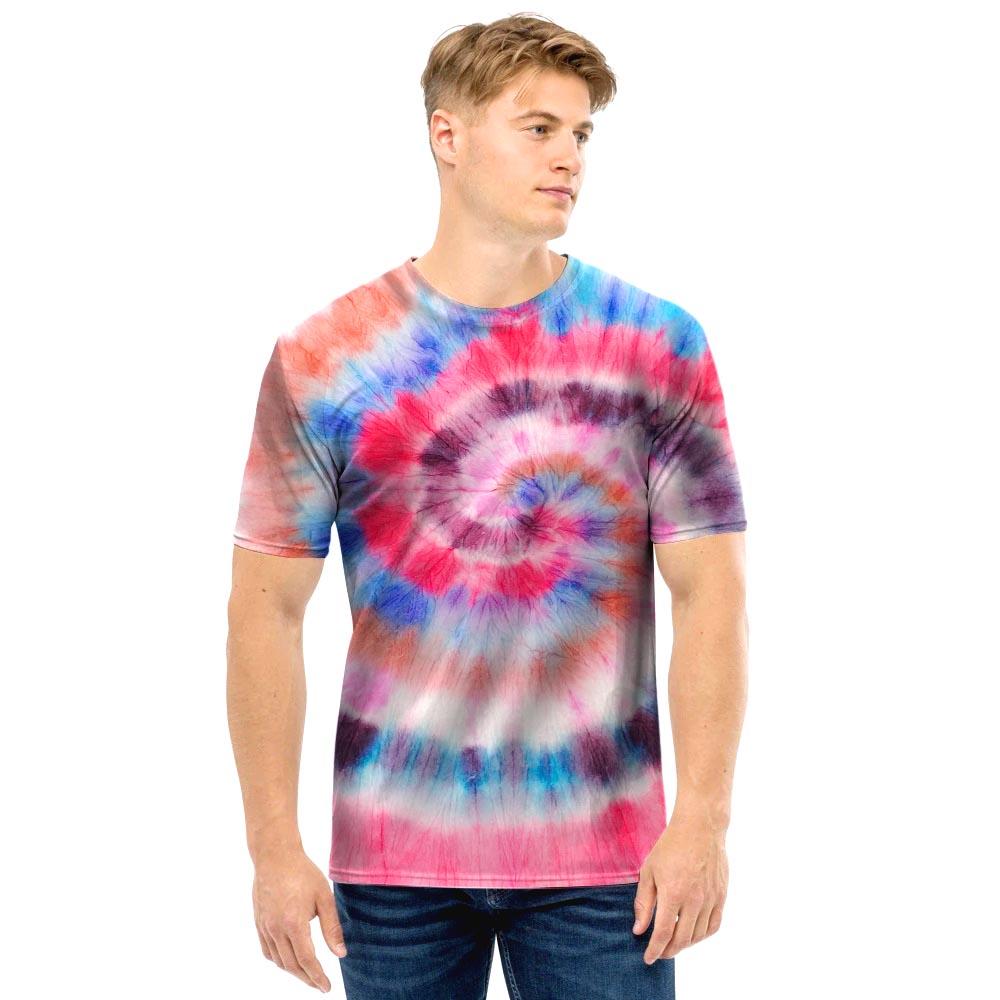 Swirl Rainbow Tie Dye Men T Shirt-grizzshop